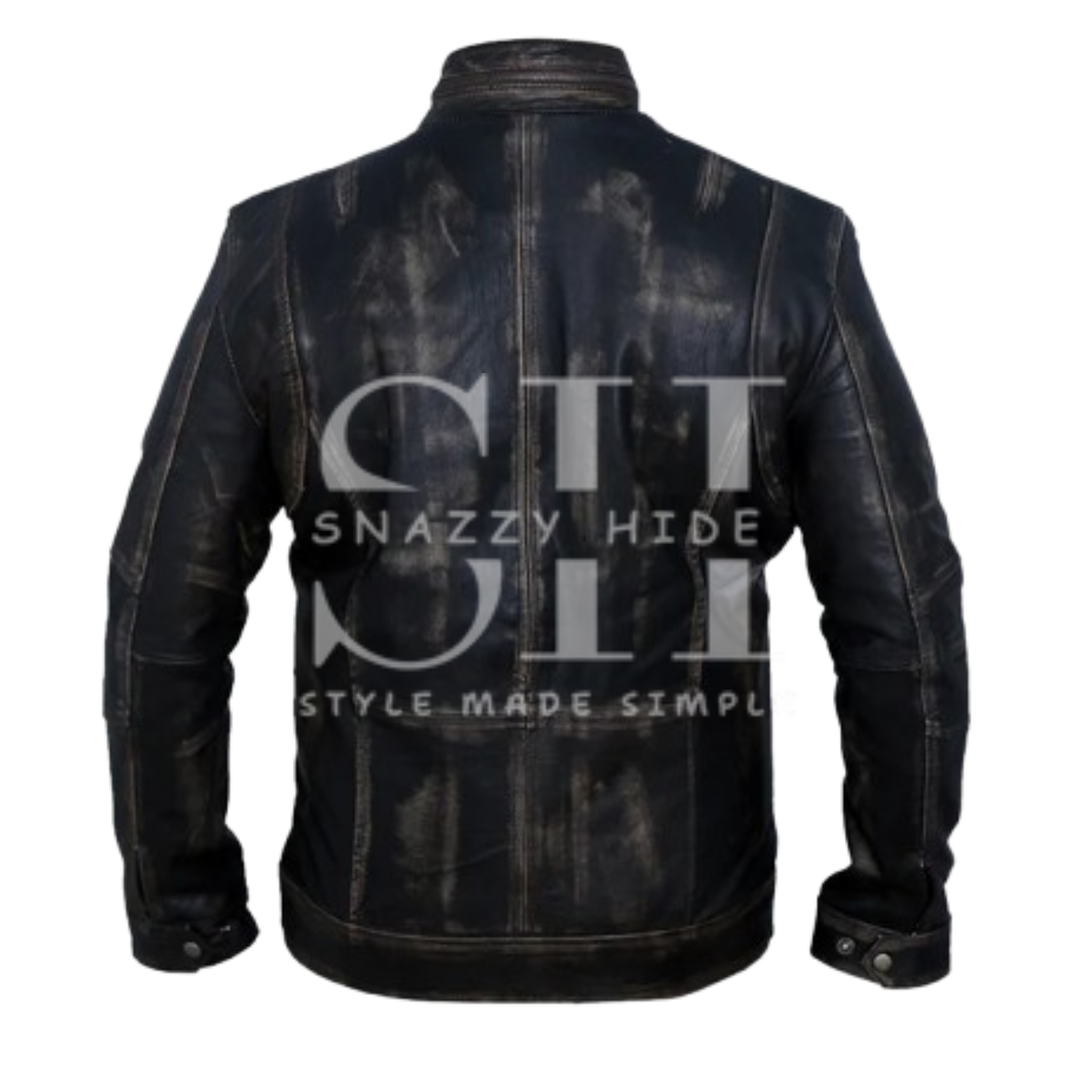 Men’s Distressed Motorcycle Leather Jacket