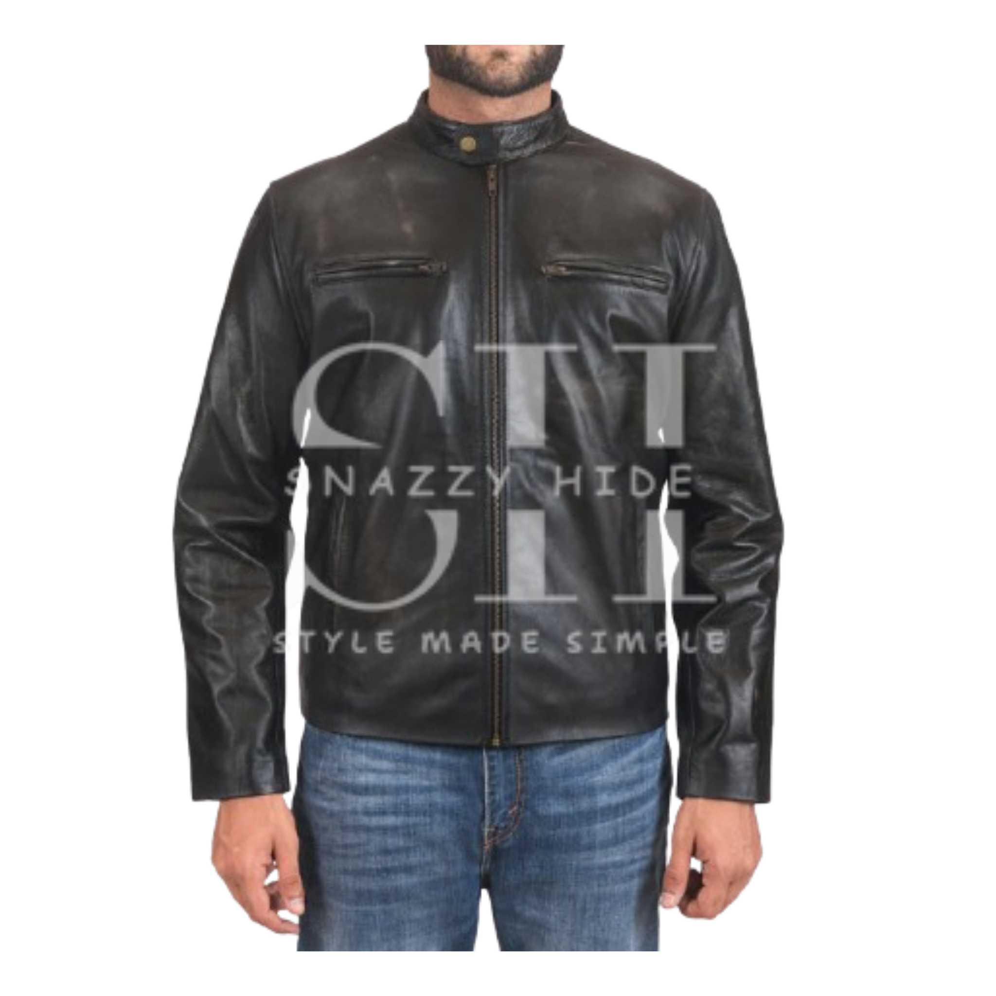 Men’s Rustic Biker Leather Jacket