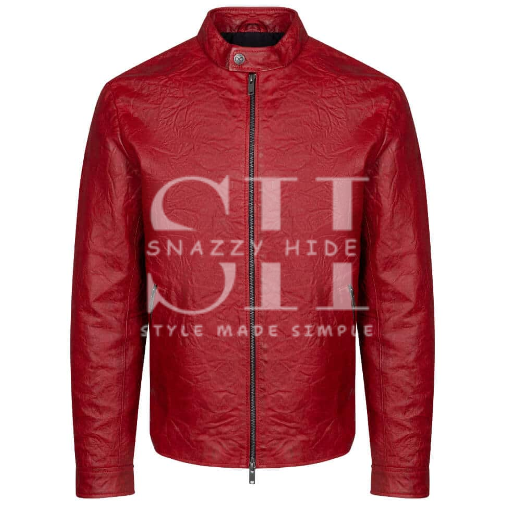 Oliver Red Aviator Cafe Racer Leather Jacket