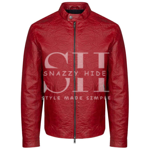 Oliver Red Aviator Cafe Racer Leather Jacket