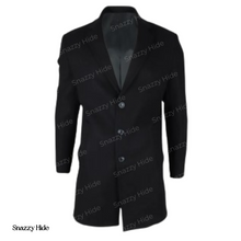 Men's Black Wool Overcoat Double Breasted Overcoat Winter Coat