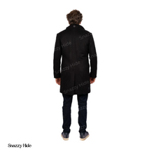 Men's Black Wool Overcoat Double Breasted Overcoat Winter Coat