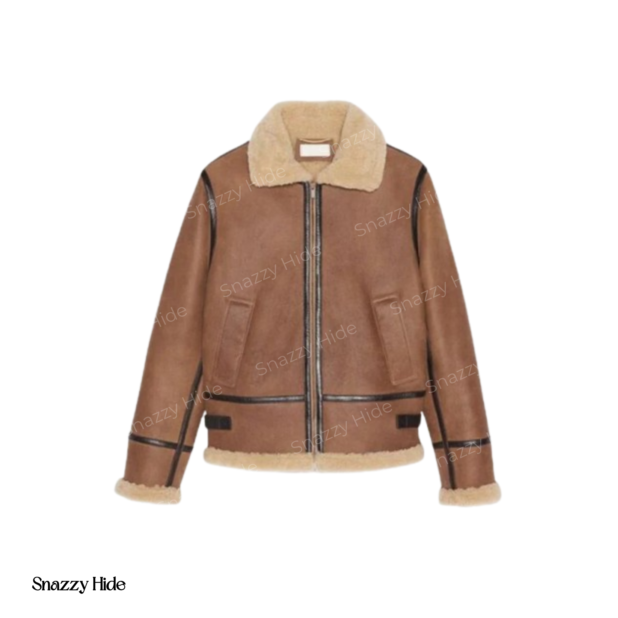 Anderson Light Brown Aviator Shearling Jacket