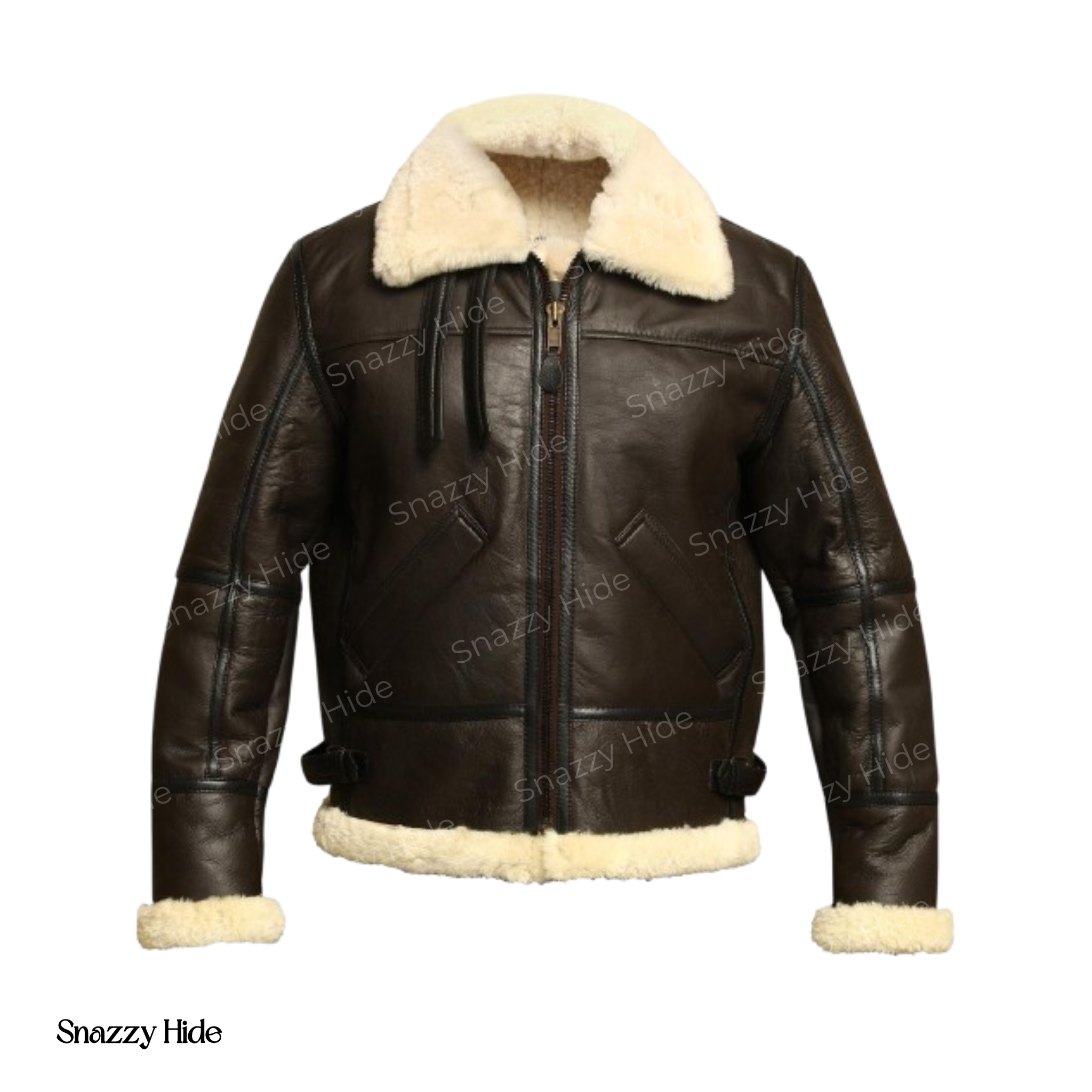 Mens B3 Aviator Brown Sheepskin Leather Jacket