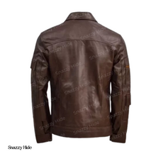 Men’s Waxed Brown Biker Leather Jacket