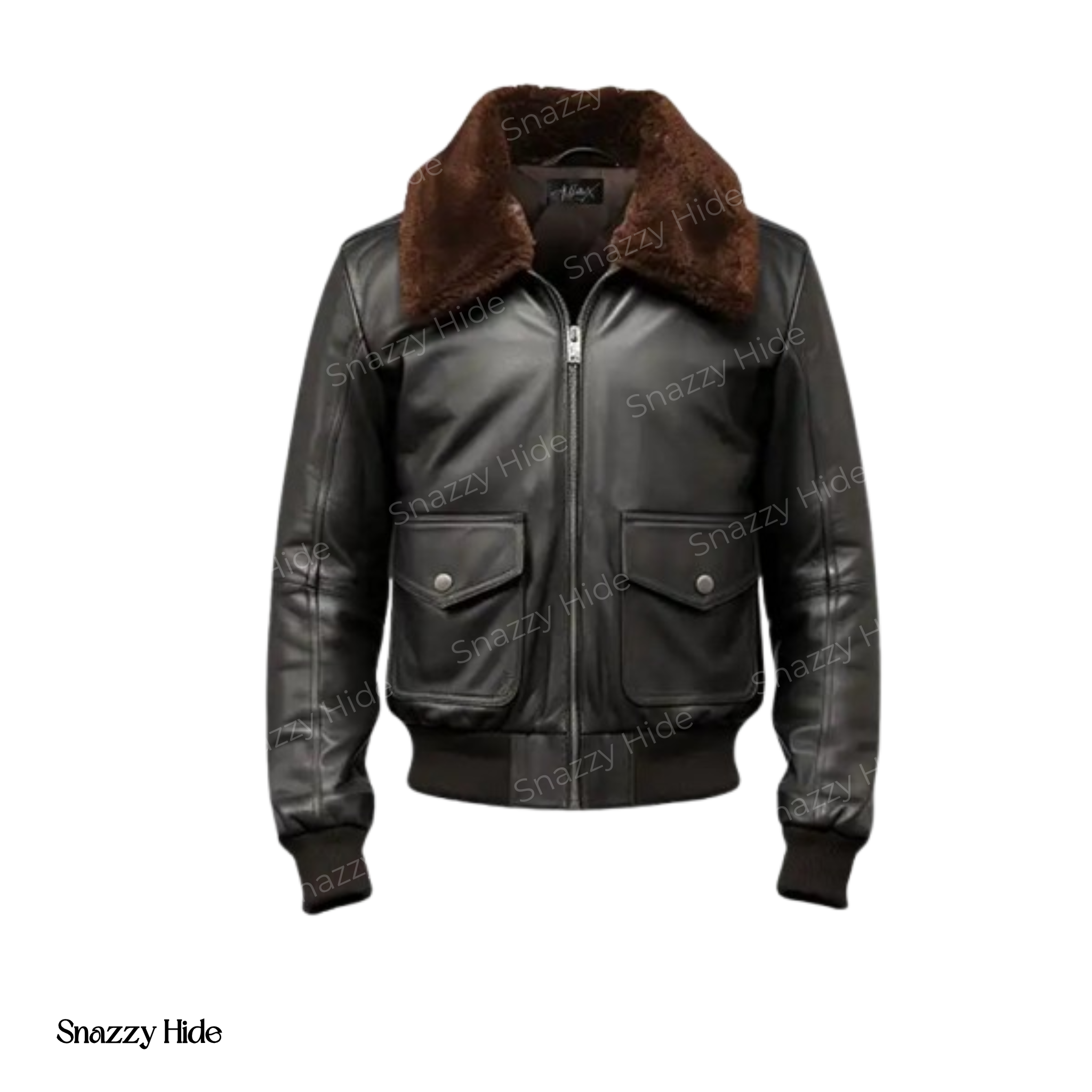 Men’s Black Bomber Shearling Aviator Leather Jacket