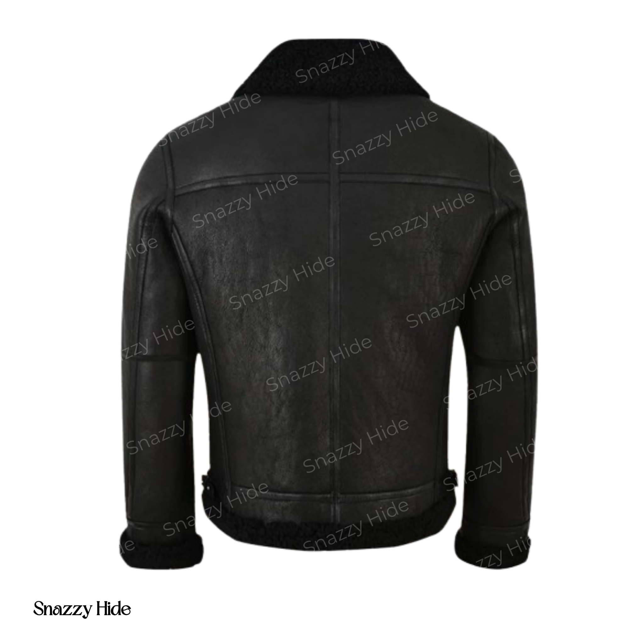 Mens Jet Black Shearling Jacket