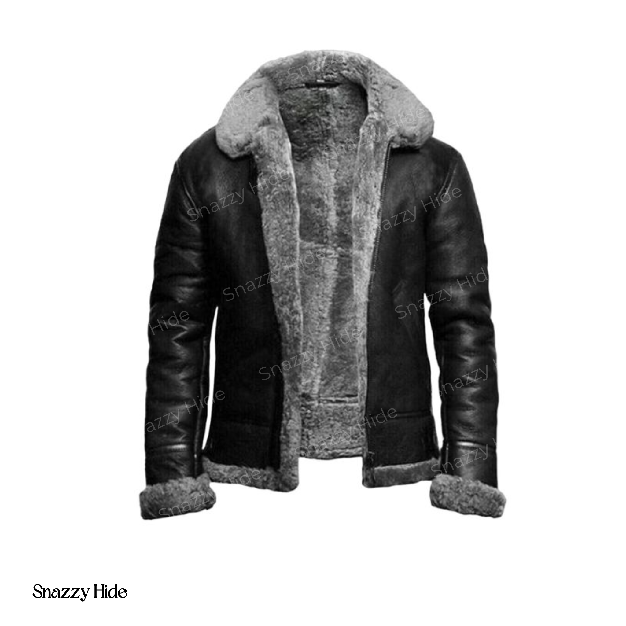 Mens Black Sheepskin Leather Jacket