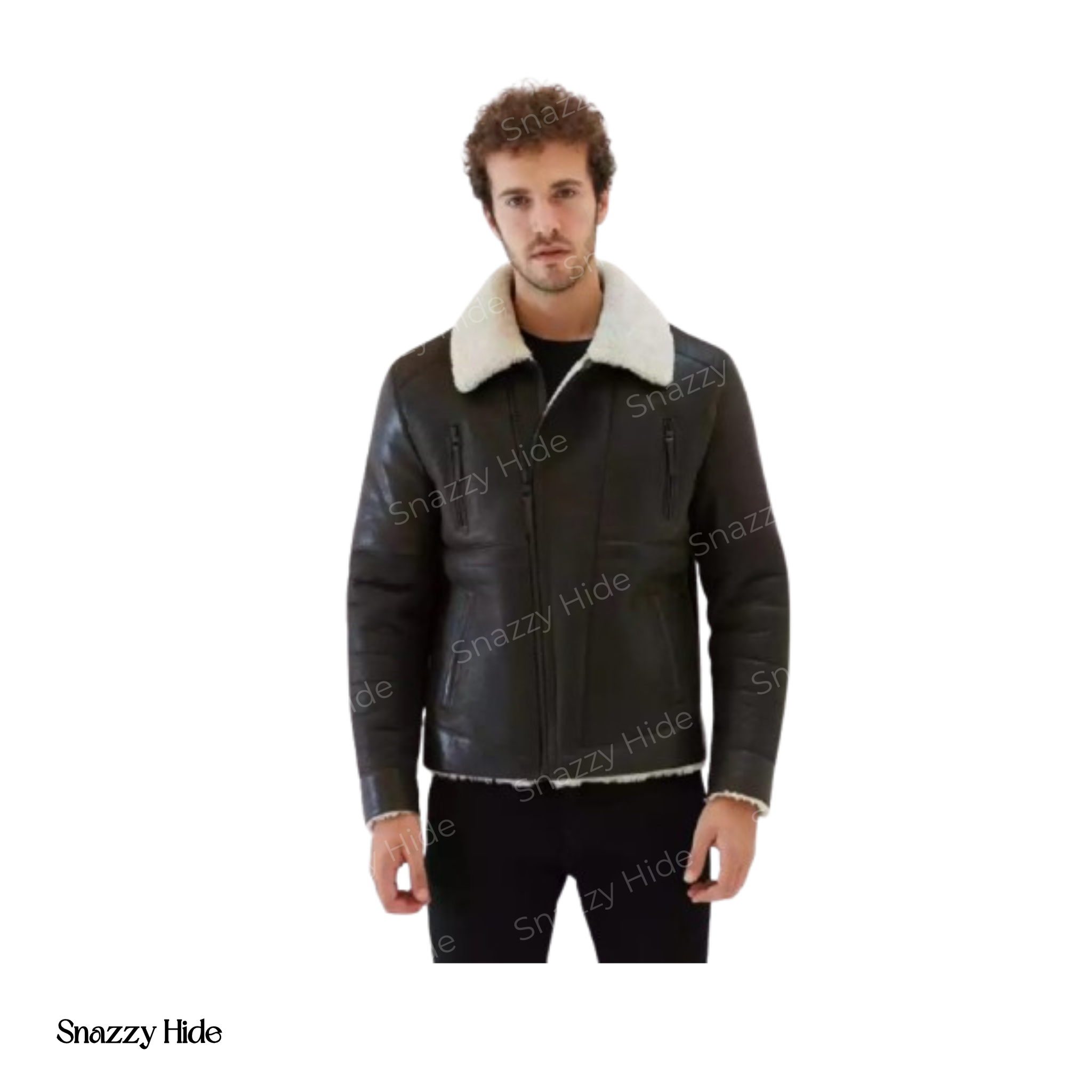 Mens Sheepskin Bomber Leather Jacket