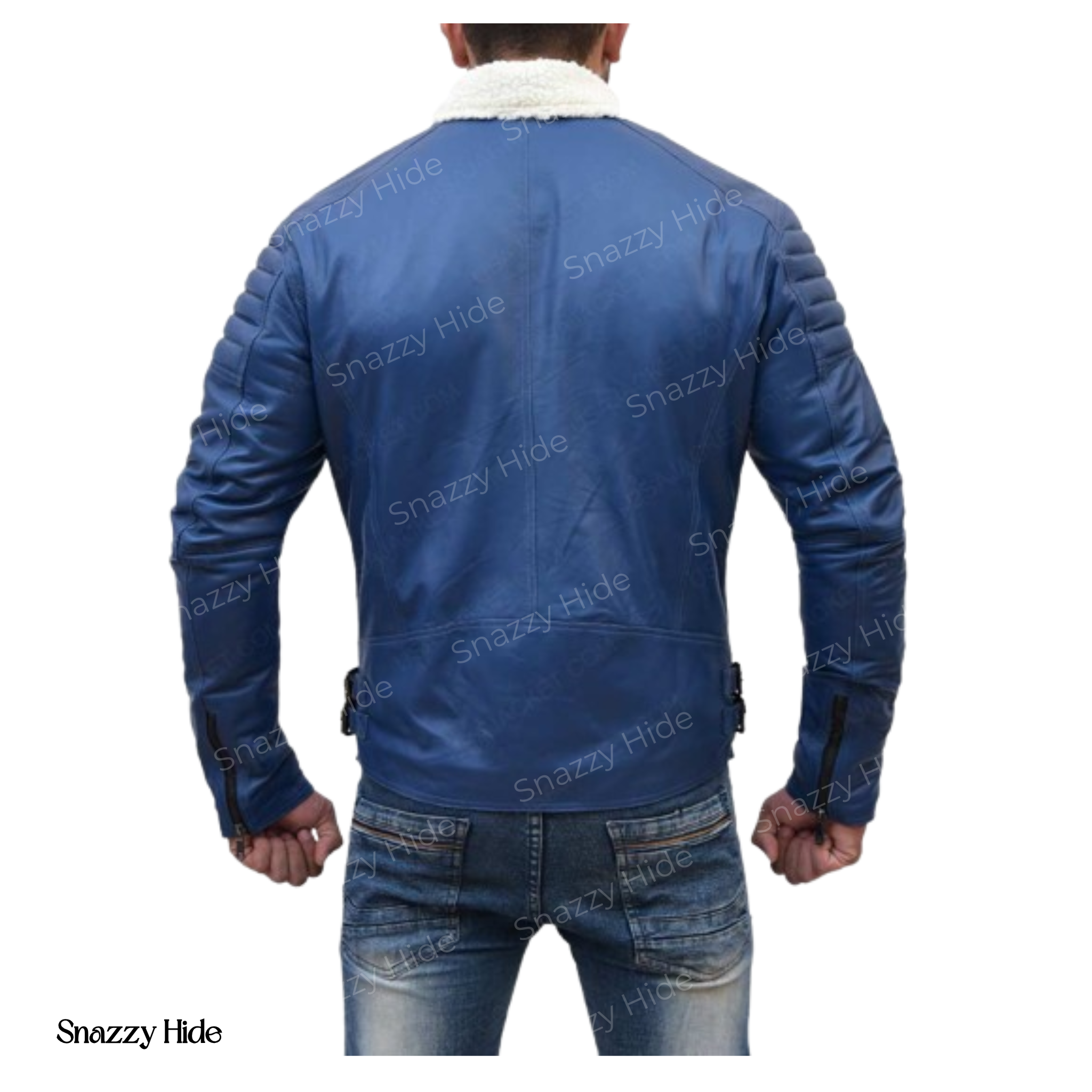 Men’s Asymmetrical Shearling Leather Jacket