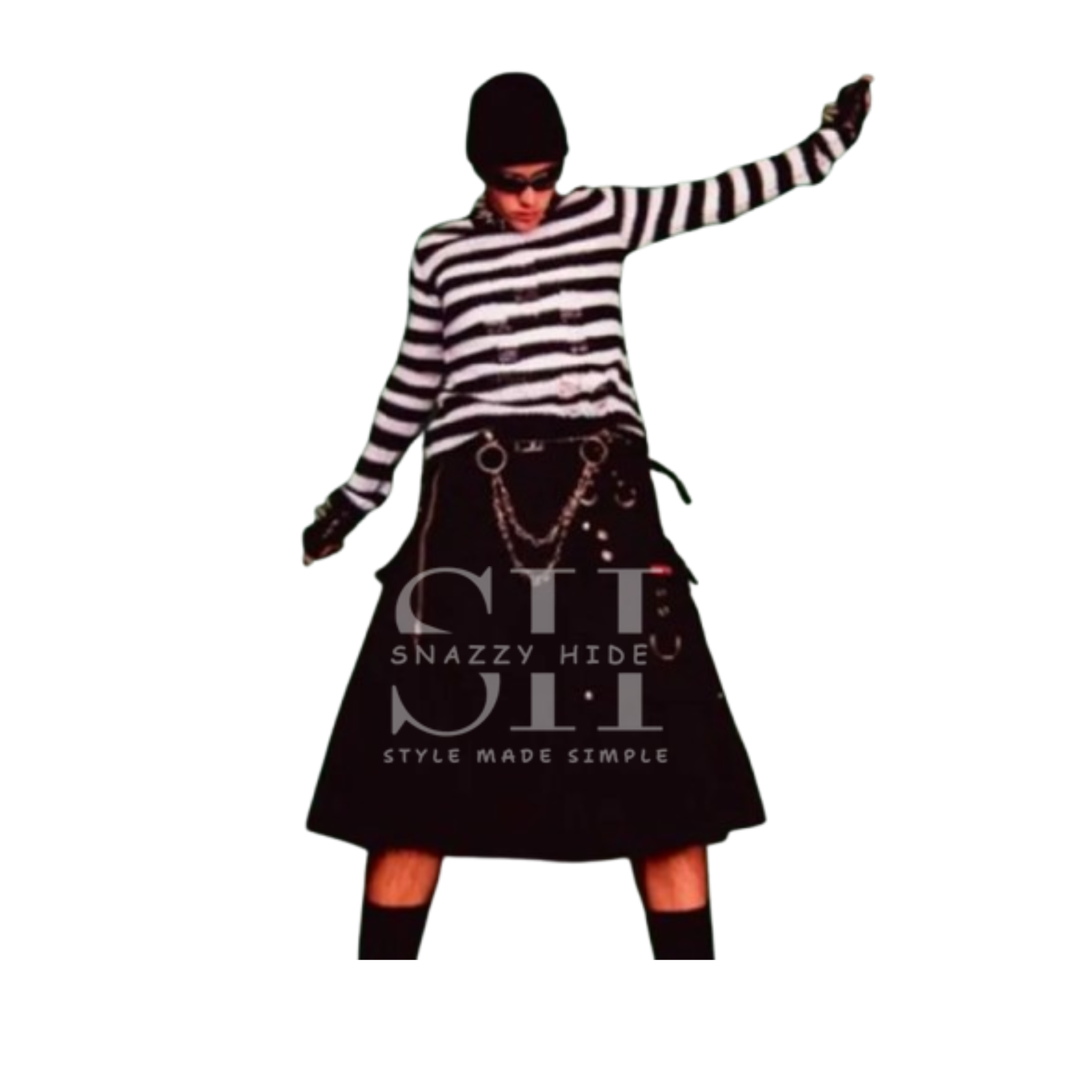 Justin Bieber 2022 Halloween Costume Black and White Sweater
