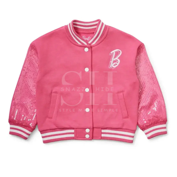 Barbie Pink Sequin Varsity Jacket