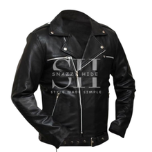Jeffrey Dean Morgan Black Biker Leather Jacket