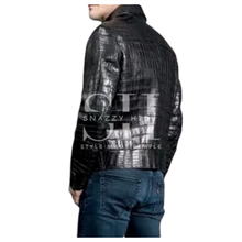 Men's Real Leather Crocodile Embossed Jacket