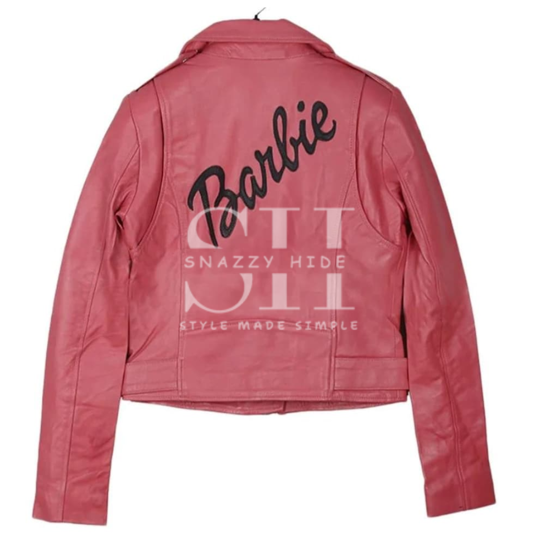 Barbie Pink Leather Biker Jacket