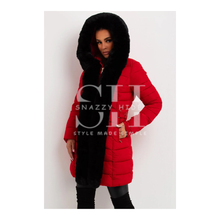 Women’s Red Coat with Fur Hood