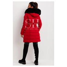 Women’s Red Coat with Fur Hood