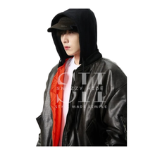 Men's Hooded Oversized Leather Jacket