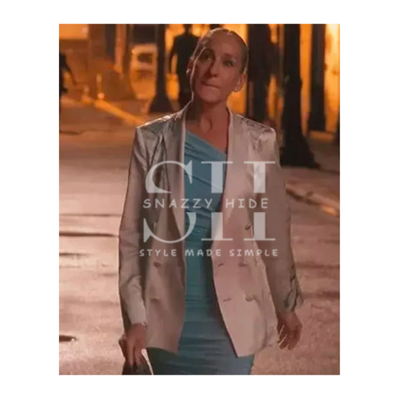 And Just Like Carrie Bradshaw Satin Crepe White Blazer