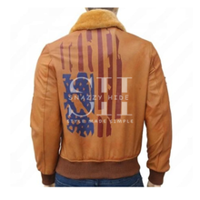 Vintage Leather Bomber Sherpa And Patches