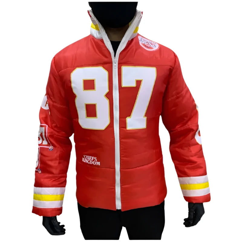 Taylor Swift KC Chiefs Kelce Unisex Puffer Jacket 