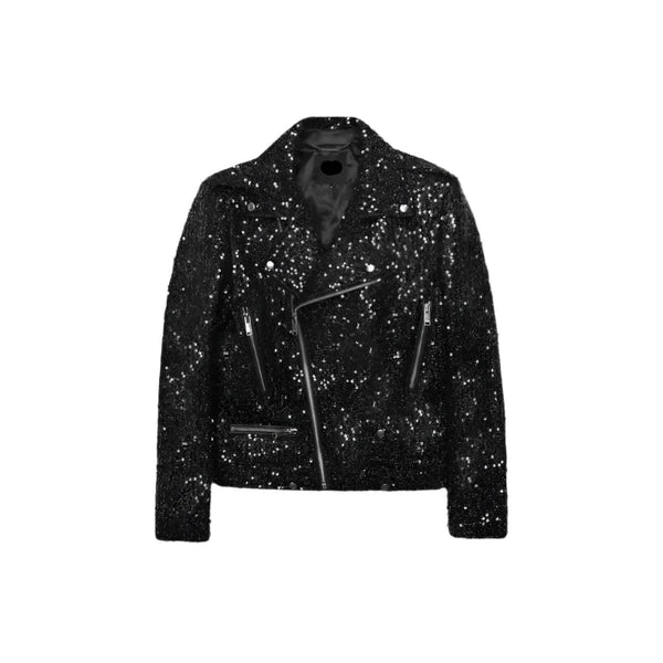 Unisex sequin-biker-jacket