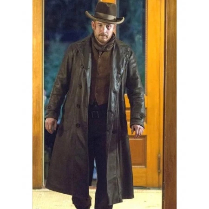 Yellowstone Rip Wheeler Black Leather Coat