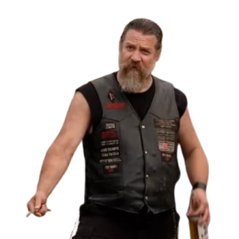 Yellowstone S03 4 Adam Johnson Black Leather Vest