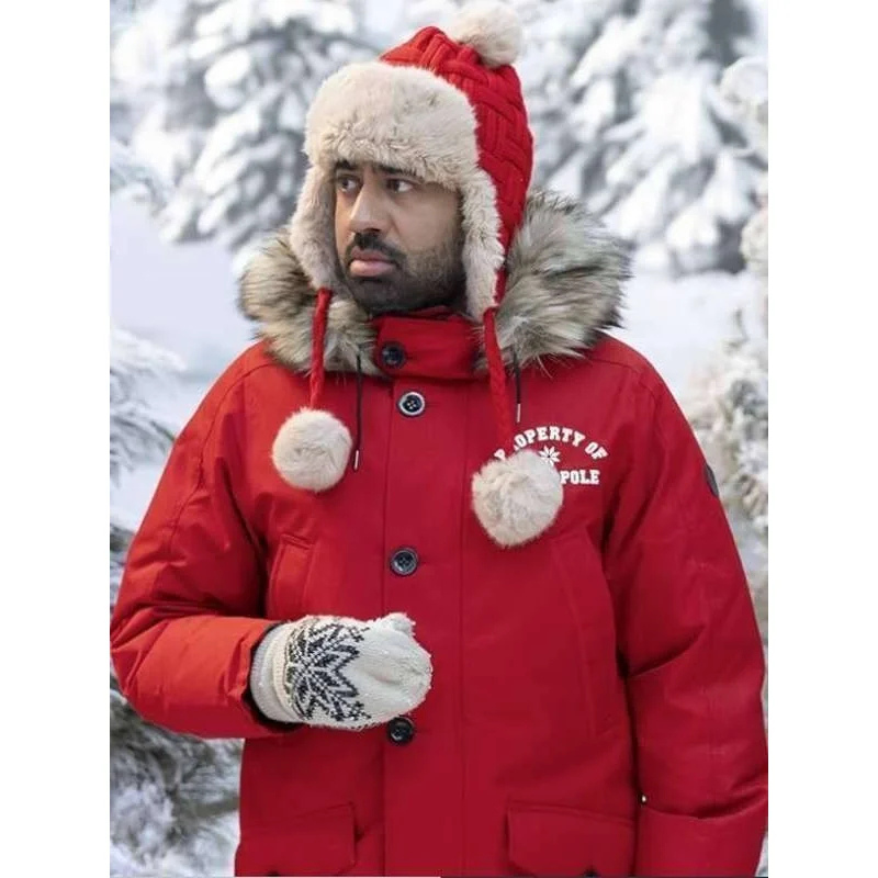 Santa Clauses S2 Kal Penn Red Polyester Hooded Jacket