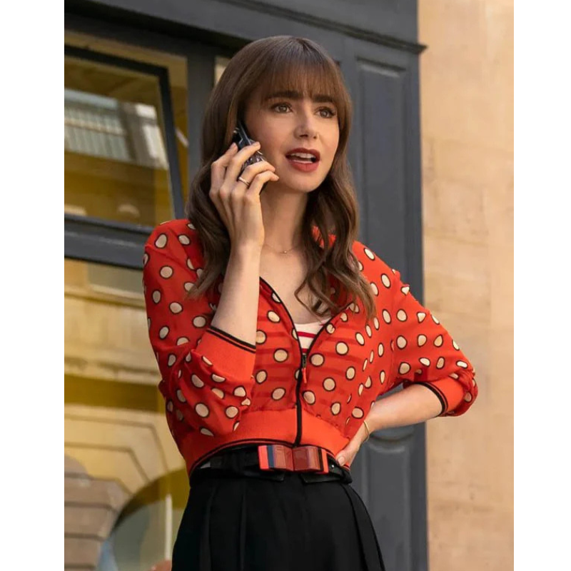 Emily In Paris Season 03 Lily Collins Red Jacket