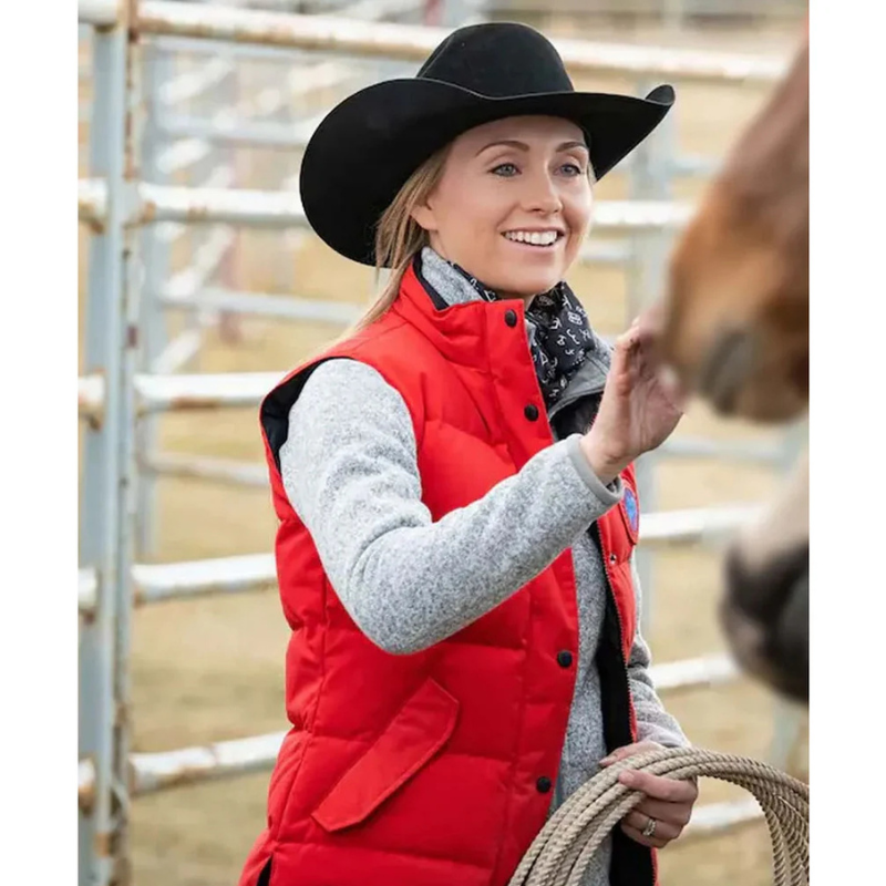 Amber Marshall Heartland Quilted Down Red Vest