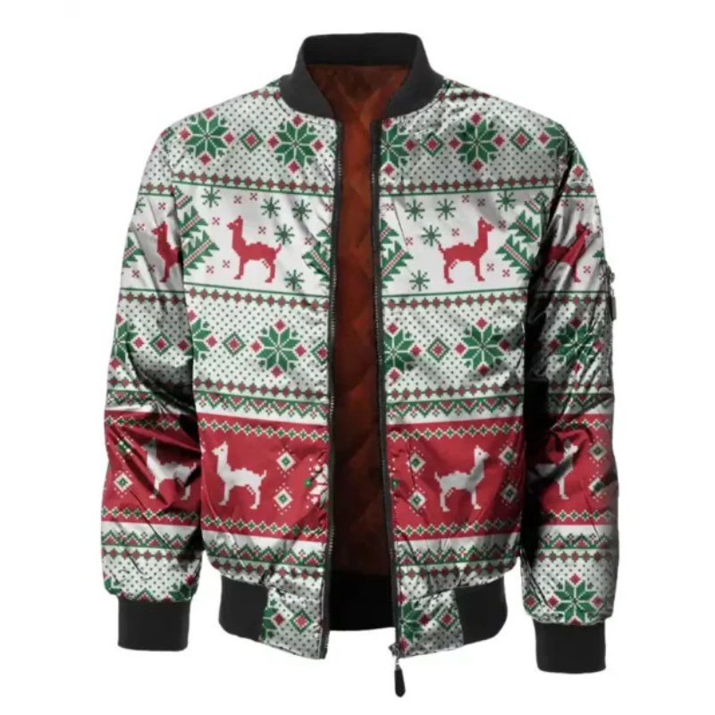 Christmas Printed Bomber Jacket