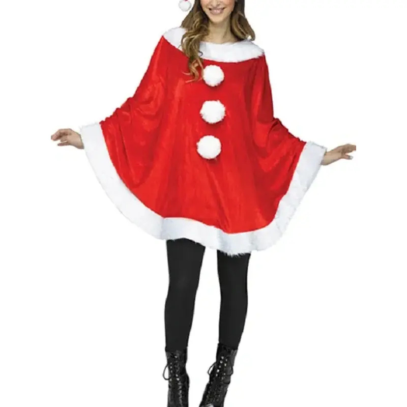 Women Poncho Santa Cape