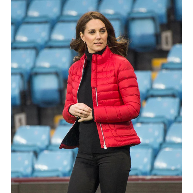 Kate Middleton Red Puffer Jacket