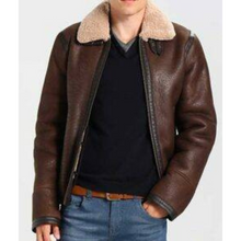 Dark Brown Aviator Leather Jacket