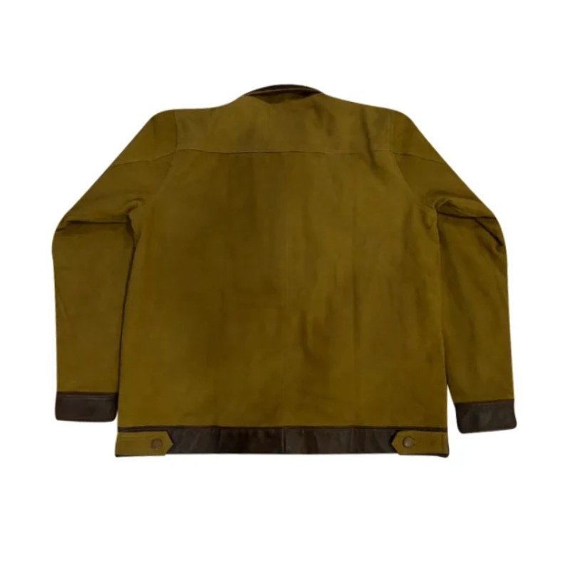 Hit Man Glen Powell Green Suede Leather Jacket