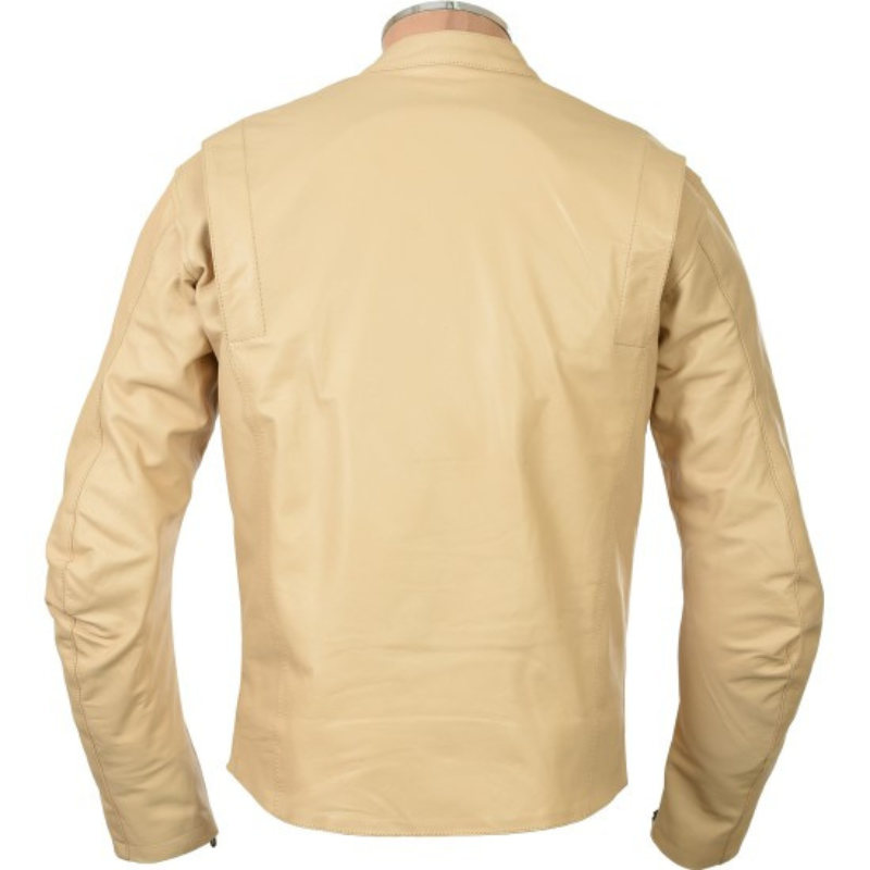 Steve Mcqueen Cream Le-man Armoured Biker Jacket