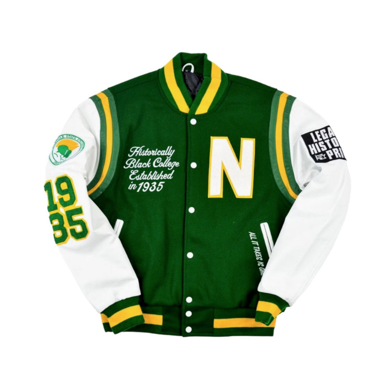 Norfolk State Spartans Varsity Green and White Jacket