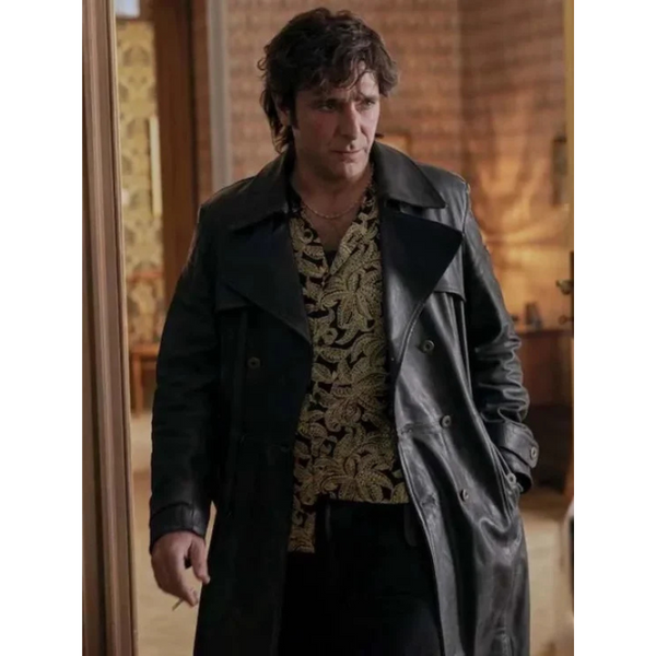 Tommaso Supersex S01 Black Leather Trench Coat