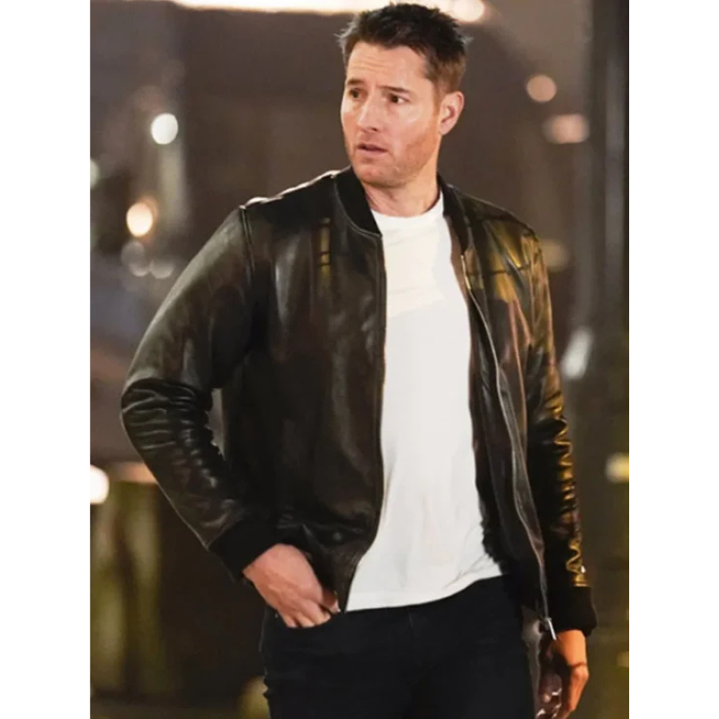 Colter Shaw Tracker Black Leather Bomber Jacket