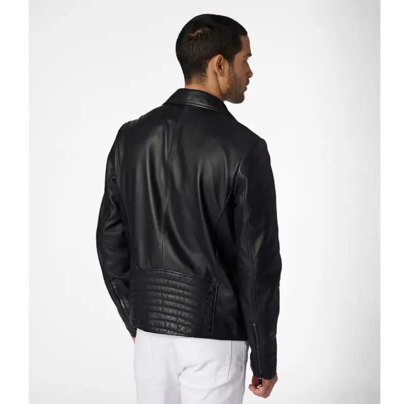 Jaxson Hooded Moto Leather Jacket