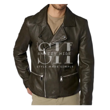 Asher Moto Olive Leather Jacket