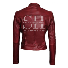 Amy Maroon Leather Jacket