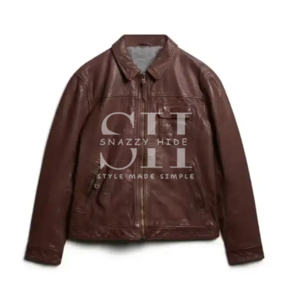 70’s Cracked Pattern Leather Jacket