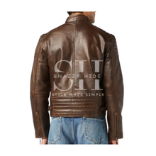 Biker Antique Washed Brown Jacket