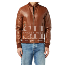 Tan Bomber Biker Men's Jacket