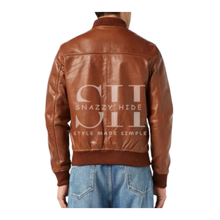 Tan Bomber Biker Men's Jacket