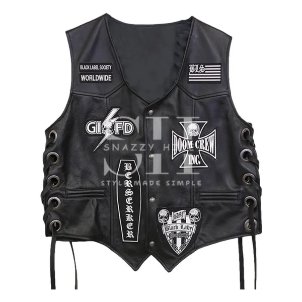 Black Label Society Printed Leather Vest