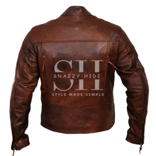 Cafe Racer Stripes Design Leather Jacket