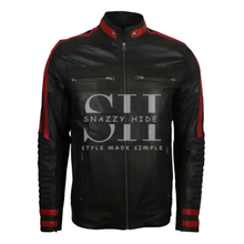 Cafe Racer Red & Black Leather Jacket